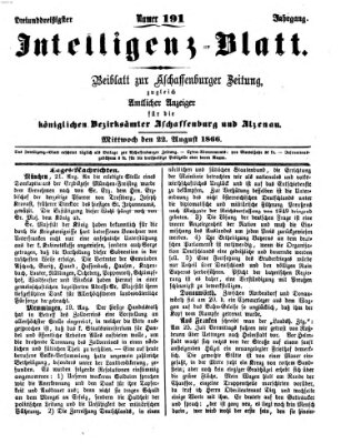 Aschaffenburger Zeitung Mittwoch 22. August 1866