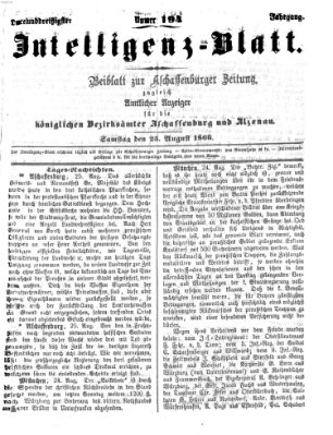 Aschaffenburger Zeitung Samstag 25. August 1866