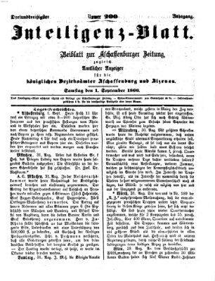 Aschaffenburger Zeitung Samstag 1. September 1866