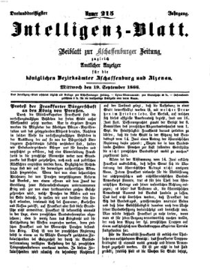 Aschaffenburger Zeitung Mittwoch 19. September 1866