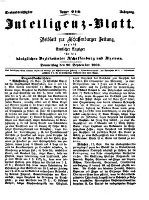 Aschaffenburger Zeitung Donnerstag 20. September 1866