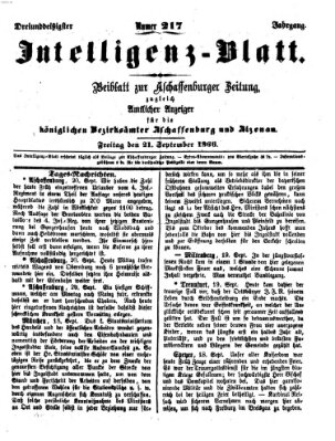 Aschaffenburger Zeitung Freitag 21. September 1866
