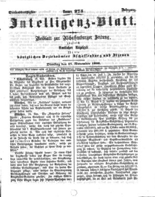 Aschaffenburger Zeitung Dienstag 27. November 1866