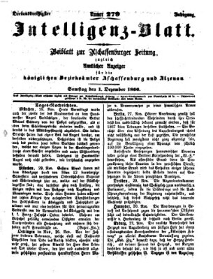 Aschaffenburger Zeitung Samstag 1. Dezember 1866