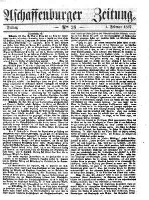 Aschaffenburger Zeitung Freitag 1. Februar 1867