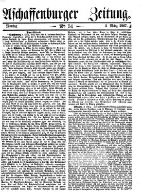 Aschaffenburger Zeitung Montag 4. März 1867