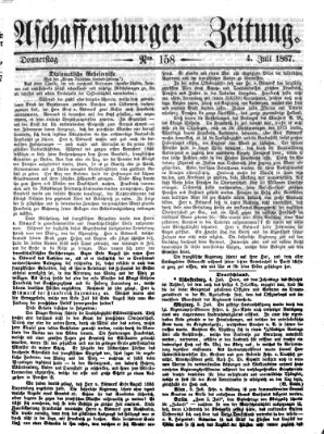 Aschaffenburger Zeitung Donnerstag 4. Juli 1867