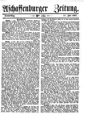 Aschaffenburger Zeitung Donnerstag 11. Juli 1867