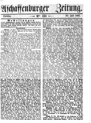 Aschaffenburger Zeitung Dienstag 30. Juli 1867