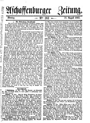 Aschaffenburger Zeitung Montag 26. August 1867
