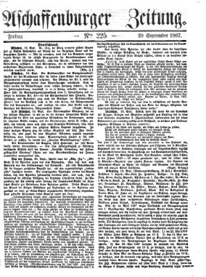 Aschaffenburger Zeitung Freitag 20. September 1867