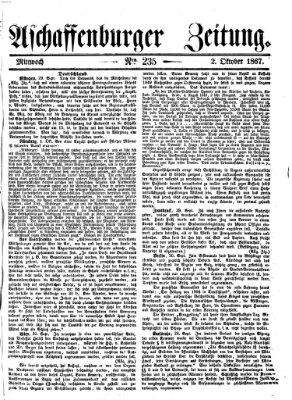 Aschaffenburger Zeitung Mittwoch 2. Oktober 1867