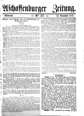 Aschaffenburger Zeitung Mittwoch 13. November 1867