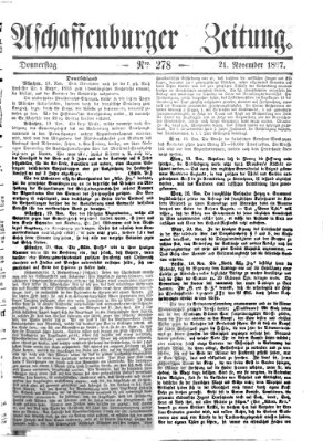 Aschaffenburger Zeitung Donnerstag 21. November 1867