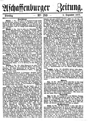 Aschaffenburger Zeitung Dienstag 3. Dezember 1867