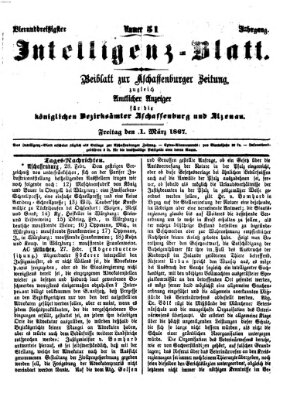 Aschaffenburger Zeitung Freitag 1. März 1867