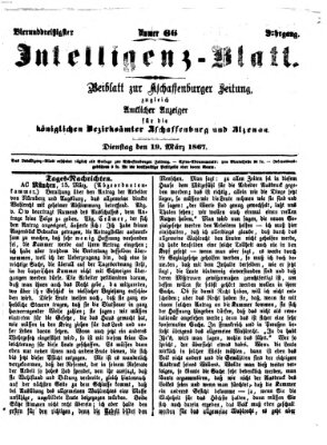 Aschaffenburger Zeitung Dienstag 19. März 1867