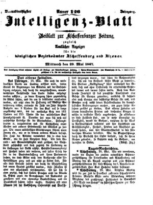 Aschaffenburger Zeitung Mittwoch 29. Mai 1867