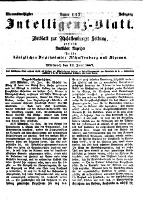 Aschaffenburger Zeitung Mittwoch 12. Juni 1867