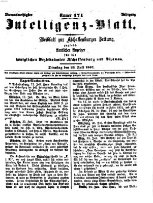 Aschaffenburger Zeitung Dienstag 23. Juli 1867