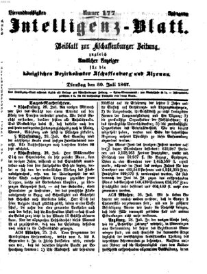 Aschaffenburger Zeitung Dienstag 30. Juli 1867