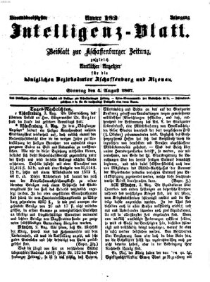 Aschaffenburger Zeitung Sonntag 4. August 1867