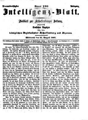 Aschaffenburger Zeitung Mittwoch 21. August 1867