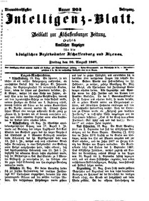 Aschaffenburger Zeitung Freitag 30. August 1867