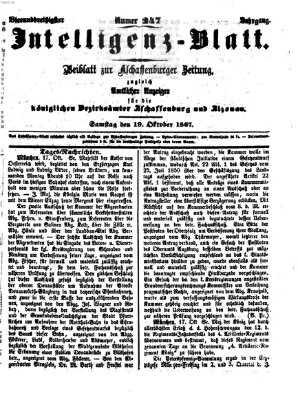 Aschaffenburger Zeitung Samstag 19. Oktober 1867