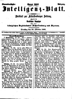 Aschaffenburger Zeitung Dienstag 29. Oktober 1867