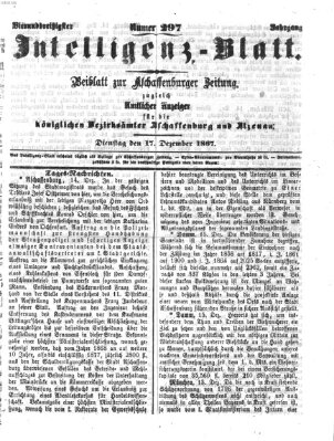 Aschaffenburger Zeitung Dienstag 17. Dezember 1867