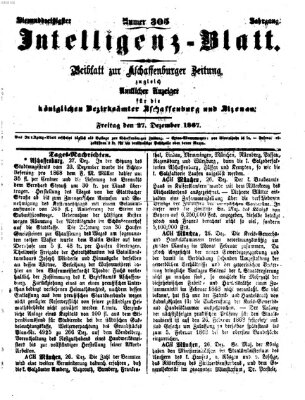 Aschaffenburger Zeitung Freitag 27. Dezember 1867