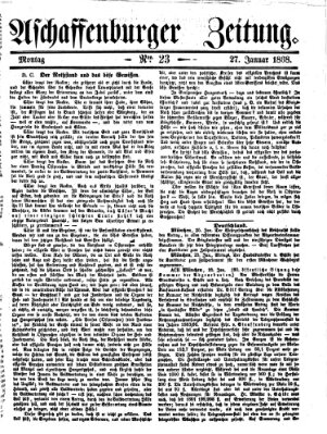 Aschaffenburger Zeitung Montag 27. Januar 1868