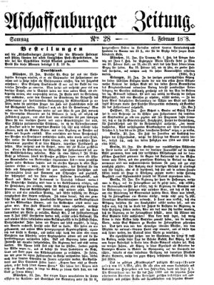 Aschaffenburger Zeitung Samstag 1. Februar 1868