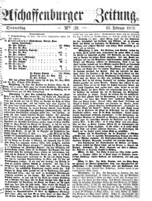 Aschaffenburger Zeitung Donnerstag 13. Februar 1868
