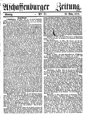 Aschaffenburger Zeitung Montag 23. März 1868