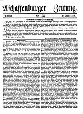Aschaffenburger Zeitung Samstag 27. Juni 1868