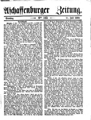 Aschaffenburger Zeitung Samstag 11. Juli 1868