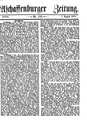 Aschaffenburger Zeitung Freitag 7. August 1868