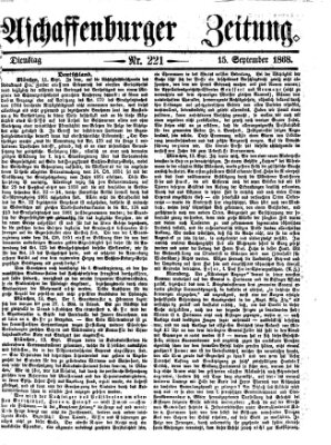 Aschaffenburger Zeitung Donnerstag 17. September 1868