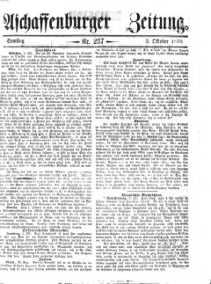 Aschaffenburger Zeitung Samstag 3. Oktober 1868