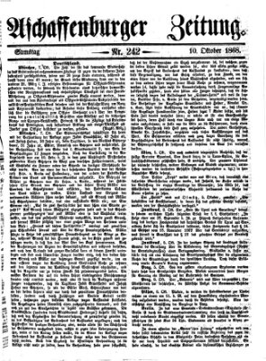 Aschaffenburger Zeitung Samstag 10. Oktober 1868