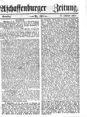 Aschaffenburger Zeitung Samstag 17. Oktober 1868