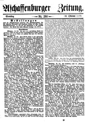 Aschaffenburger Zeitung Samstag 31. Oktober 1868