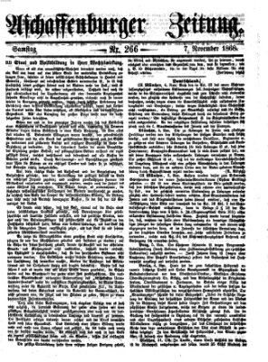 Aschaffenburger Zeitung Samstag 7. November 1868