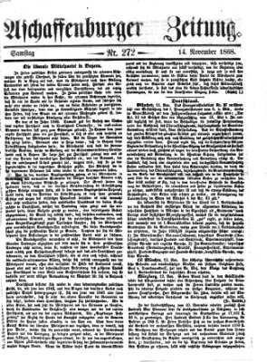 Aschaffenburger Zeitung Samstag 14. November 1868