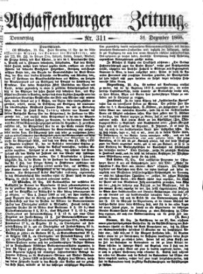 Aschaffenburger Zeitung Donnerstag 31. Dezember 1868