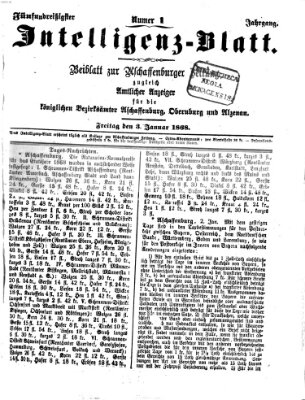 Aschaffenburger Zeitung Freitag 3. Januar 1868
