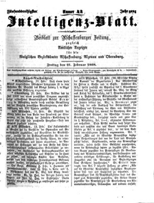 Aschaffenburger Zeitung Freitag 21. Februar 1868