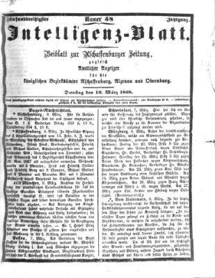Aschaffenburger Zeitung Dienstag 10. März 1868